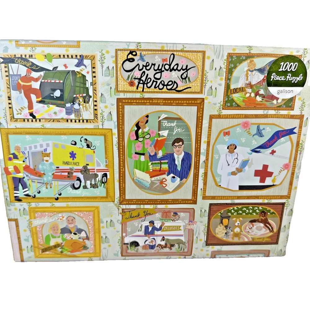 GALISON Everyday Heroes1,000 Piece Puzzle 27"X20" Worked 1 Time --Complete